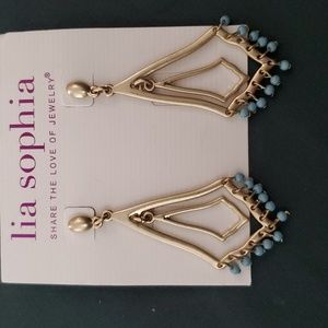 Gold Tone & Tourquiose Earings